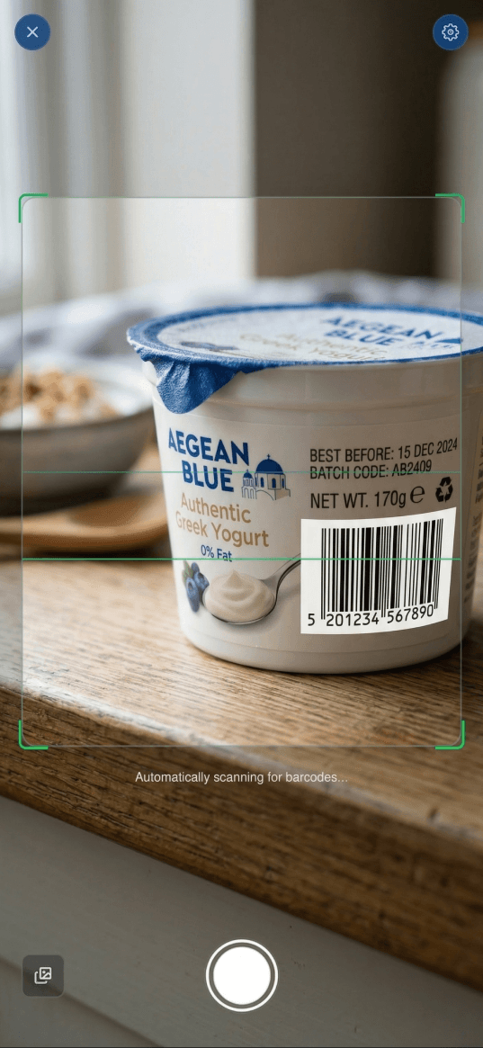 Musclog barcode scanner in action