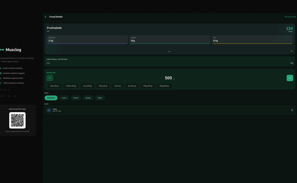 Modal do Musclog no desktop renderizado corretamente dentro da moldura do celular